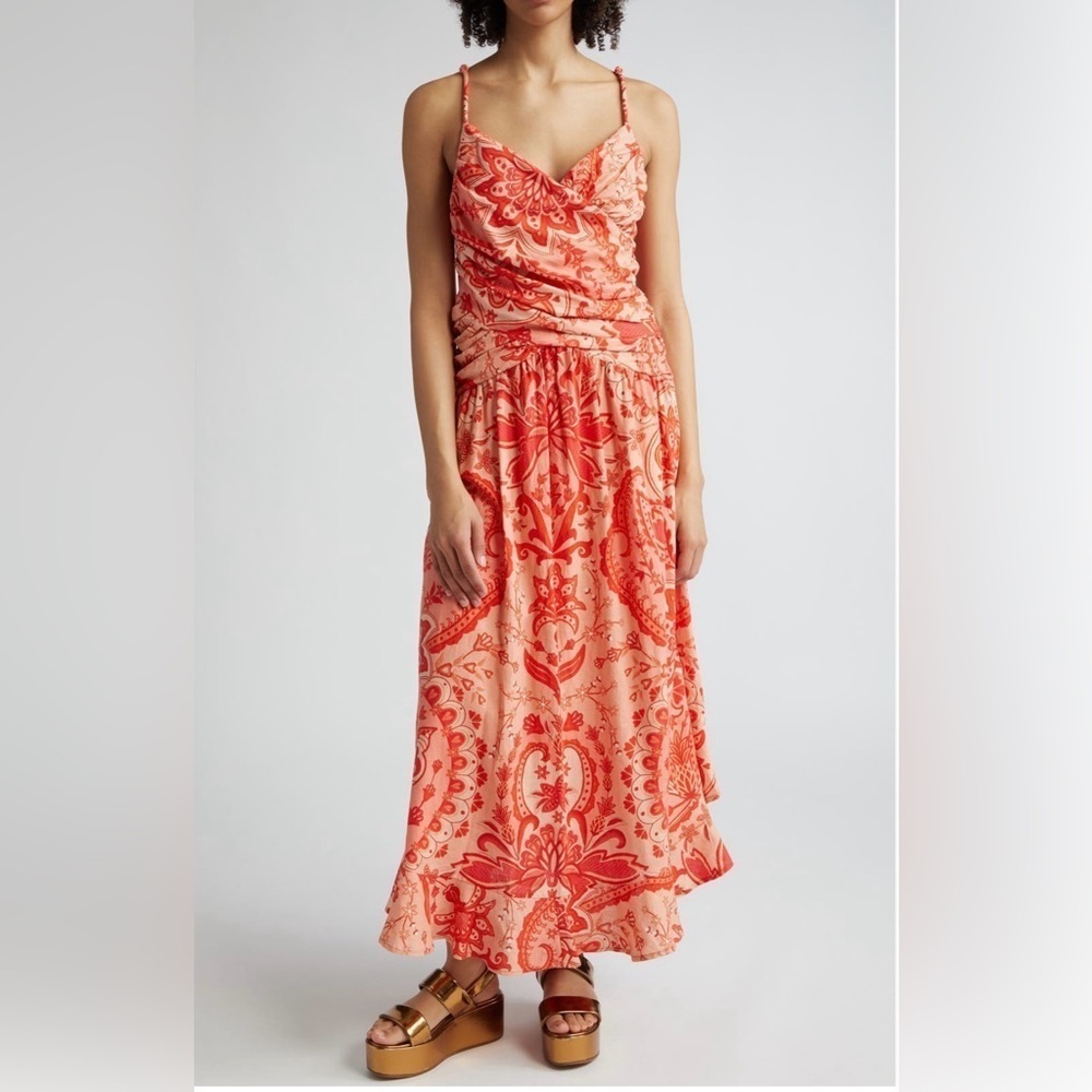 FARM Rio Jaipur Crossover Linen Blend Maxi Sundress